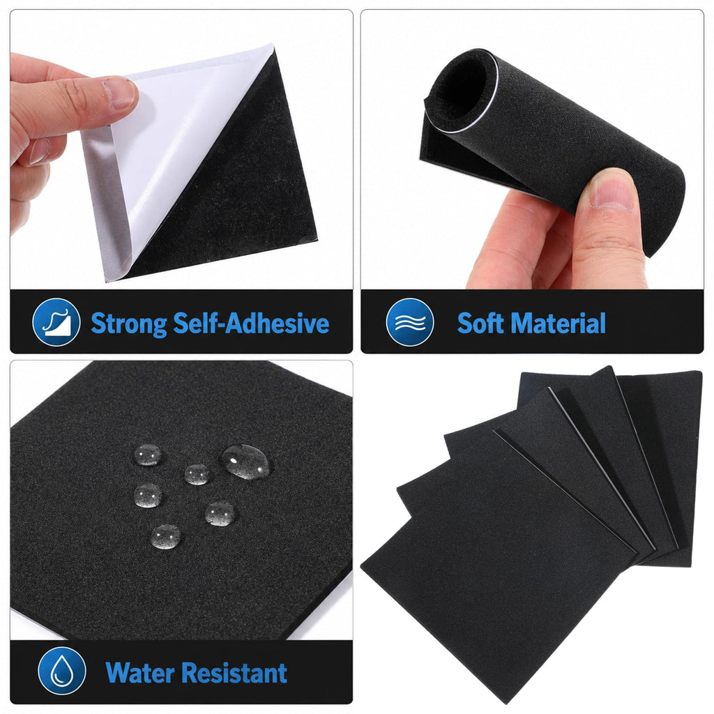 10 Pcs Adhesive Foam Padding, Thin Foam Padding 1/8" Thick
