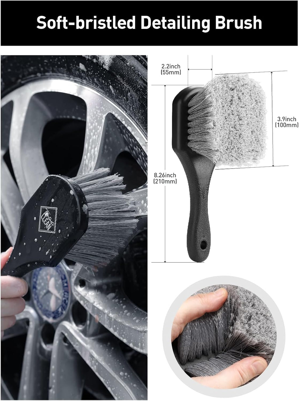 6PCS Car Wheel Brush Kit for Cleaning Tires | Tire Brush, Soft Rim Brush, Bendable Wheel Cleaner Brush for Cleaning