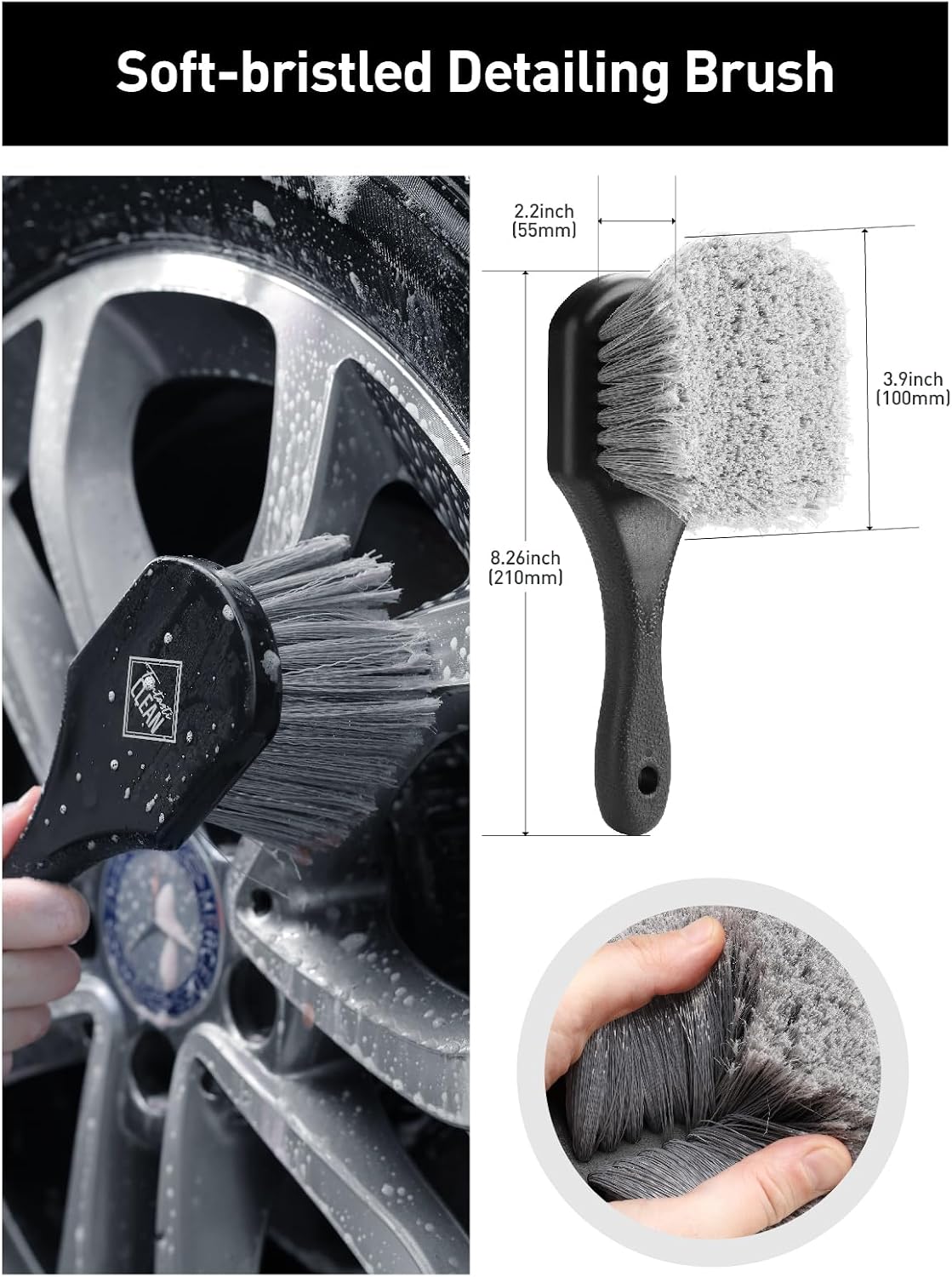 6PCS Car Wheel Brush Kit for Cleaning Tires | Tire Brush, Soft Rim Brush, Bendable Wheel Cleaner Brush for Cleaning