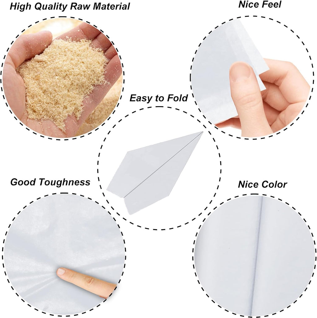 120 Sheet White Tissue Paper HMUIKFRY 20x14Inch Wrapping Paper
