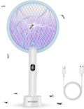 Electric Fly Swatter 4100V Dual Mode Bug Zapper Racket（Blue,1-Pack） | Mosquito Killer with 1800 mAh Rechargeable