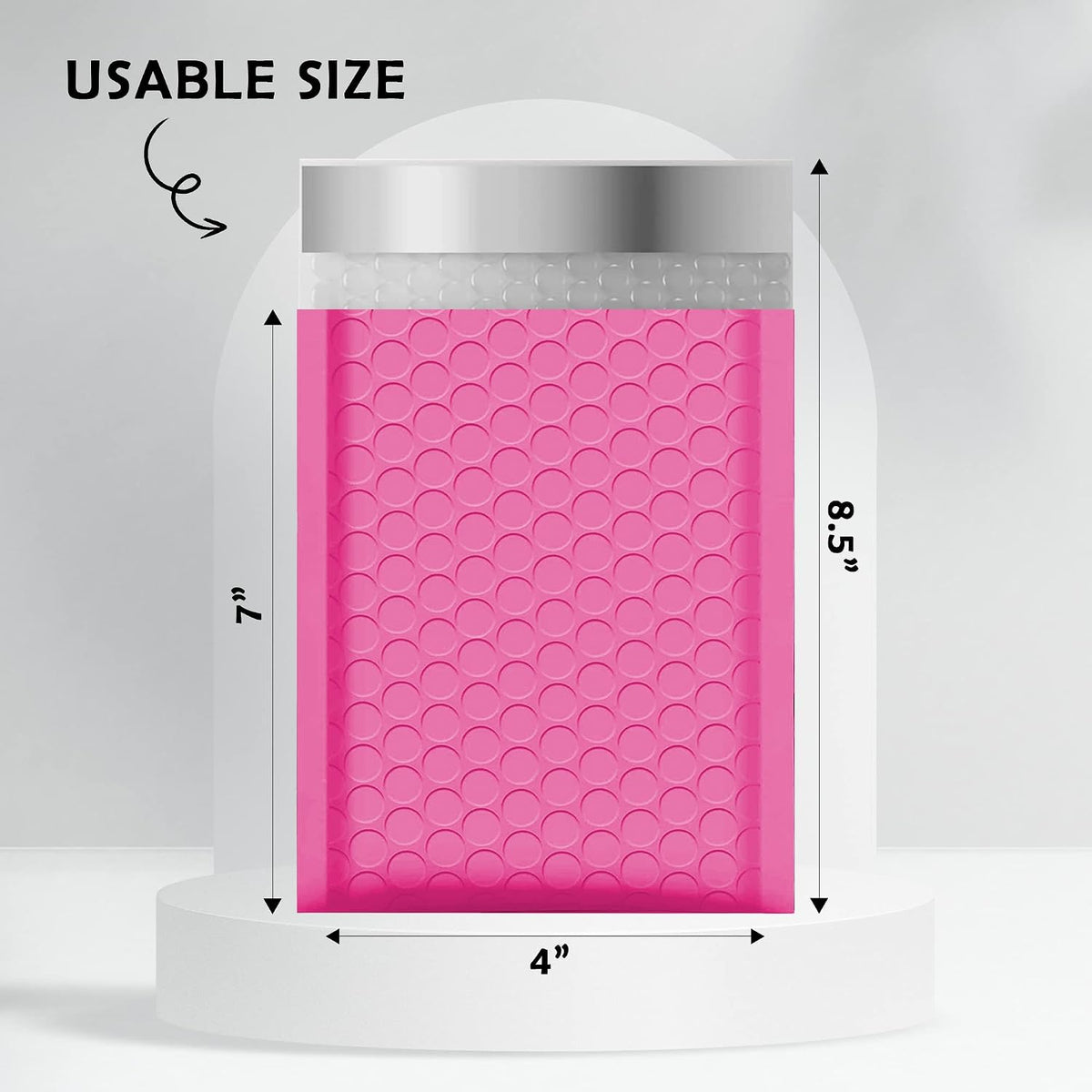 Hot Pink Poly Bubble Mailers 4x8 50 Pack Usable 4x7