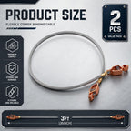 ElaraBerry 2 Pack 3 ft Flexible Bonding Wire with 2 Alligator Clips