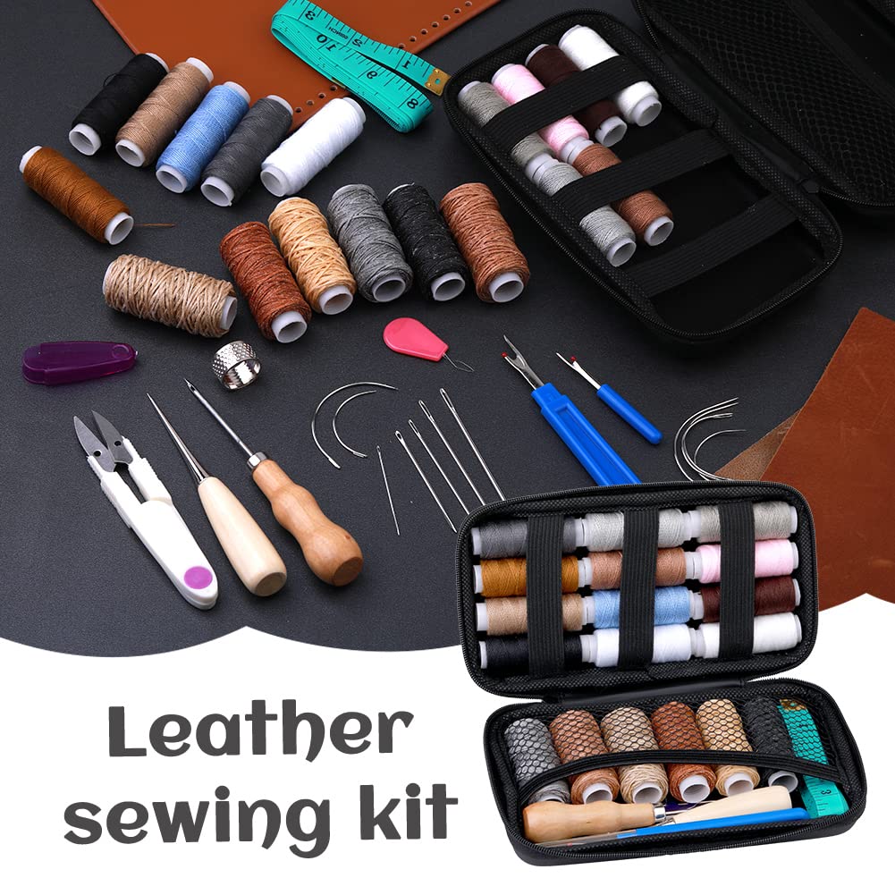 Upholstery Repair Kit, Leather Sewing Kit, Sewing Waxed Thread