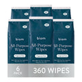 All Purpose Cleaning Wipes, Fragrance Free, 60ct, 6-Pack, 8" Refill