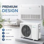 Floor Console Mini Split AC/Heating System, White, 12000 BTU