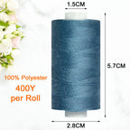 All Purpose Polyester Sewing Thread-2 Spools for Hand and Machine Sewing(Steel Blue)