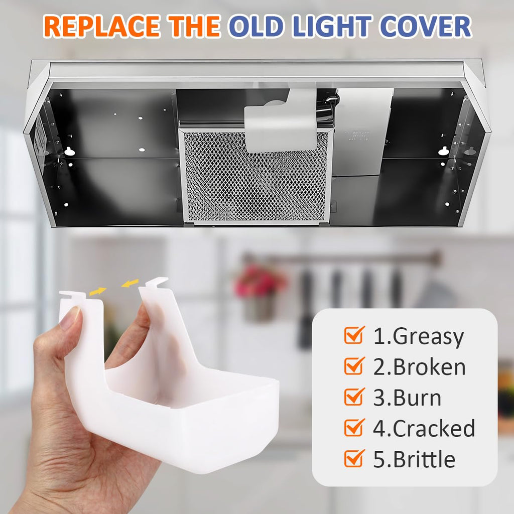 SAQXK 2pcs 99110437 Range Hood Light Lens, Compatible with Bro-an Nu-tone