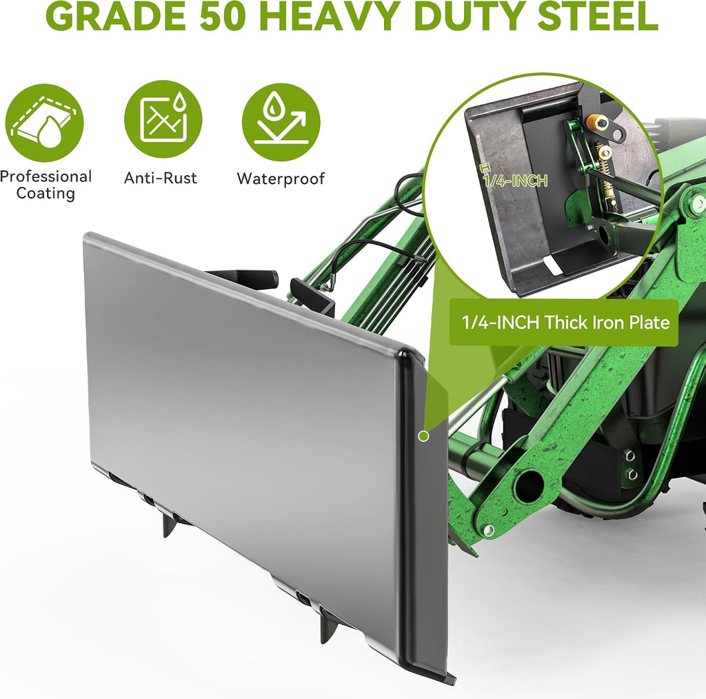1/4" Skid Steer Mount Plate, Thick Skid Steer Plate Attachment, Universal Quick Attach Plate Compatible with Kubota