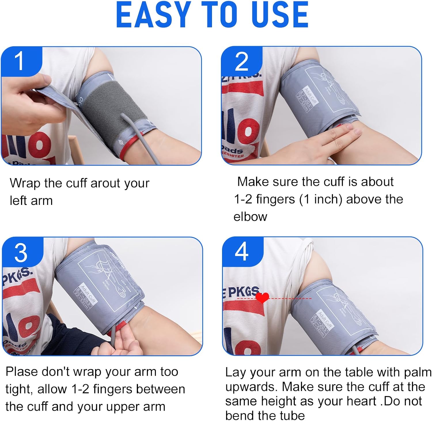 Extra Large Blood Pressure Cuff, Compatible with Most Monitors, ARM Blood Pressure Replacement Cuff with 8