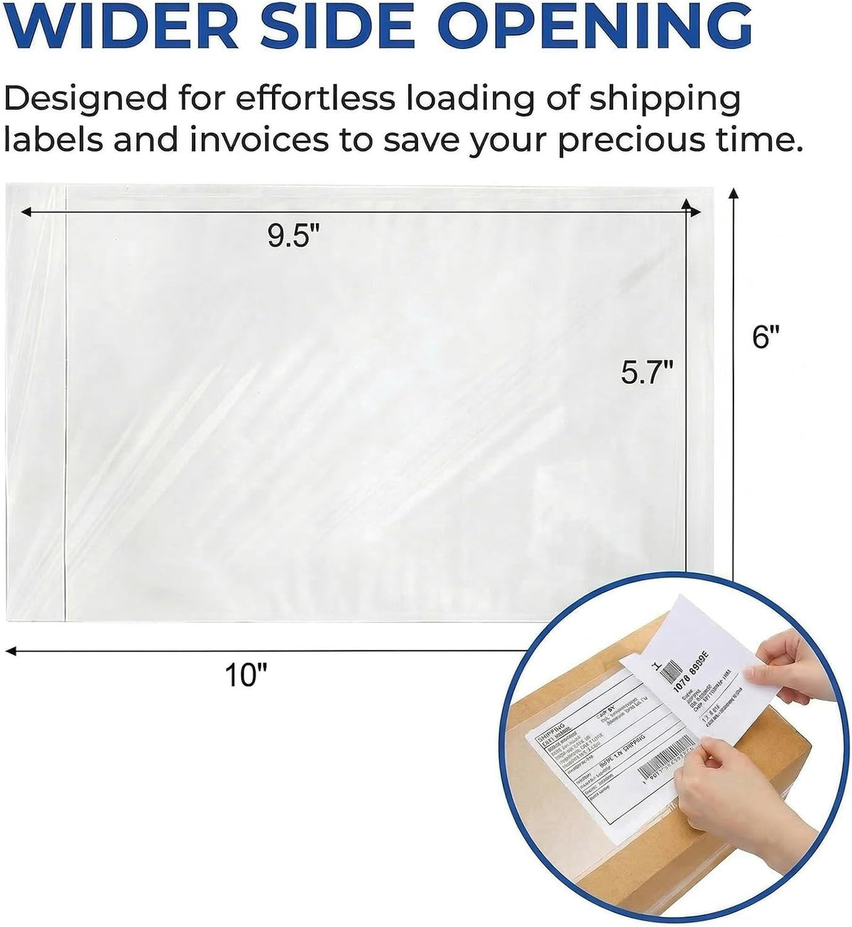 300 Pcs Packing List Envelopes 6''x10'', Adhesive Shipping Sleeves Clear Shipping Label Pouches for Mailing