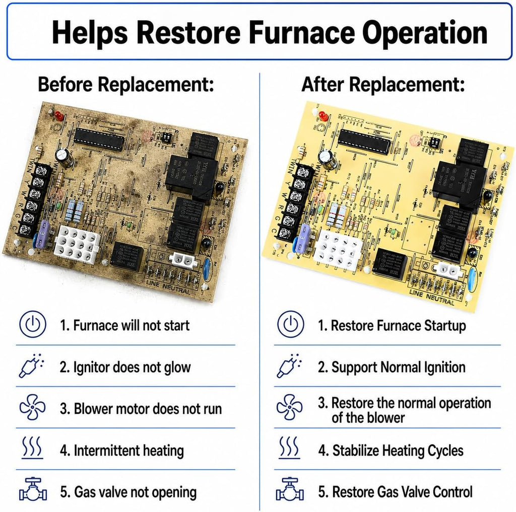 New Upgrade PCBBF112S Furnace Control Board Replacement for Goodman PCBBF112S Control Board; Replacement for Furnace Control Circuit Board PCBBF112, PCBBF123, PCBBF123S, PCBBF110S, PCBBF110