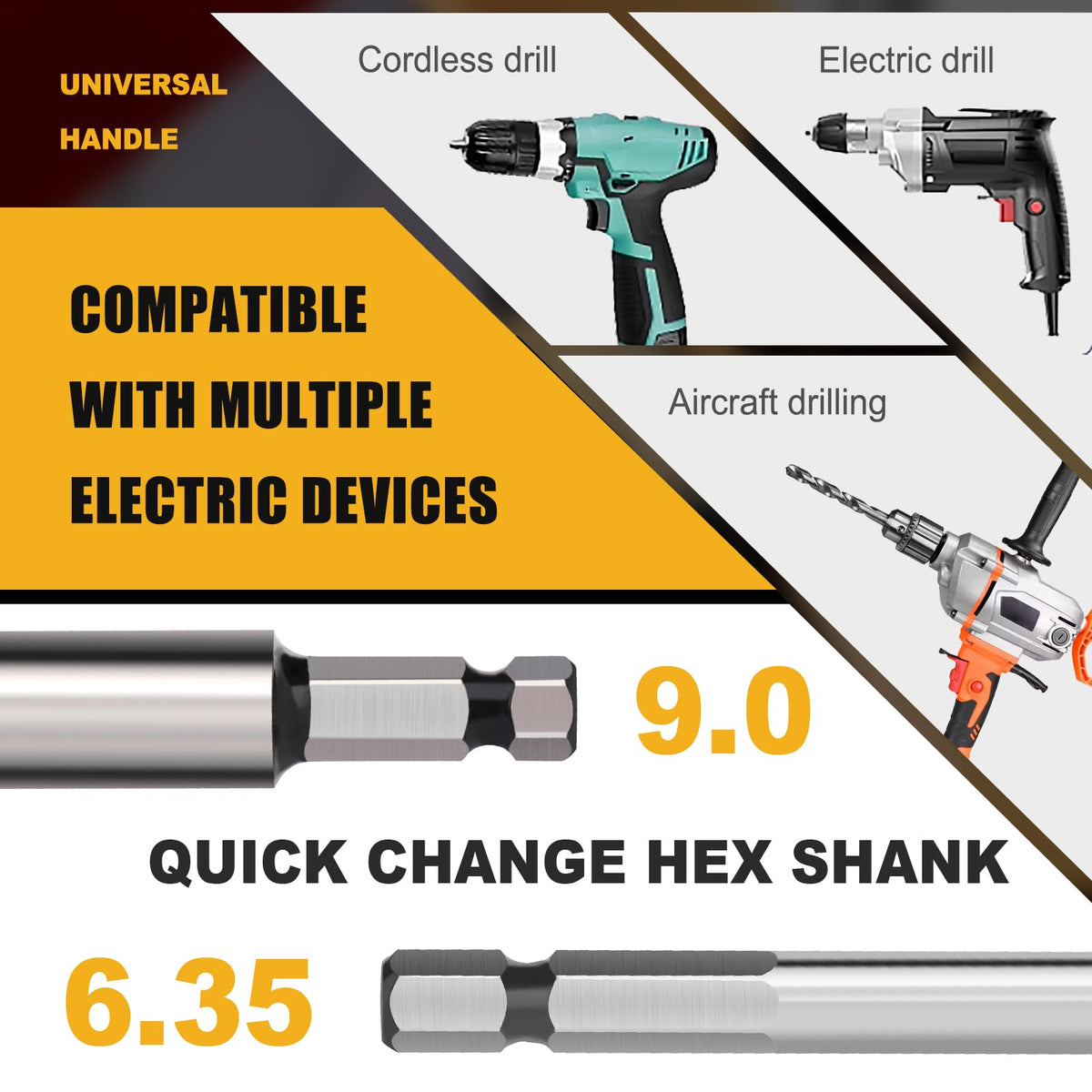 WOBLLMX 1-1/2" Forstner Drill Bit with 3/8" Quick Change Hex Shank