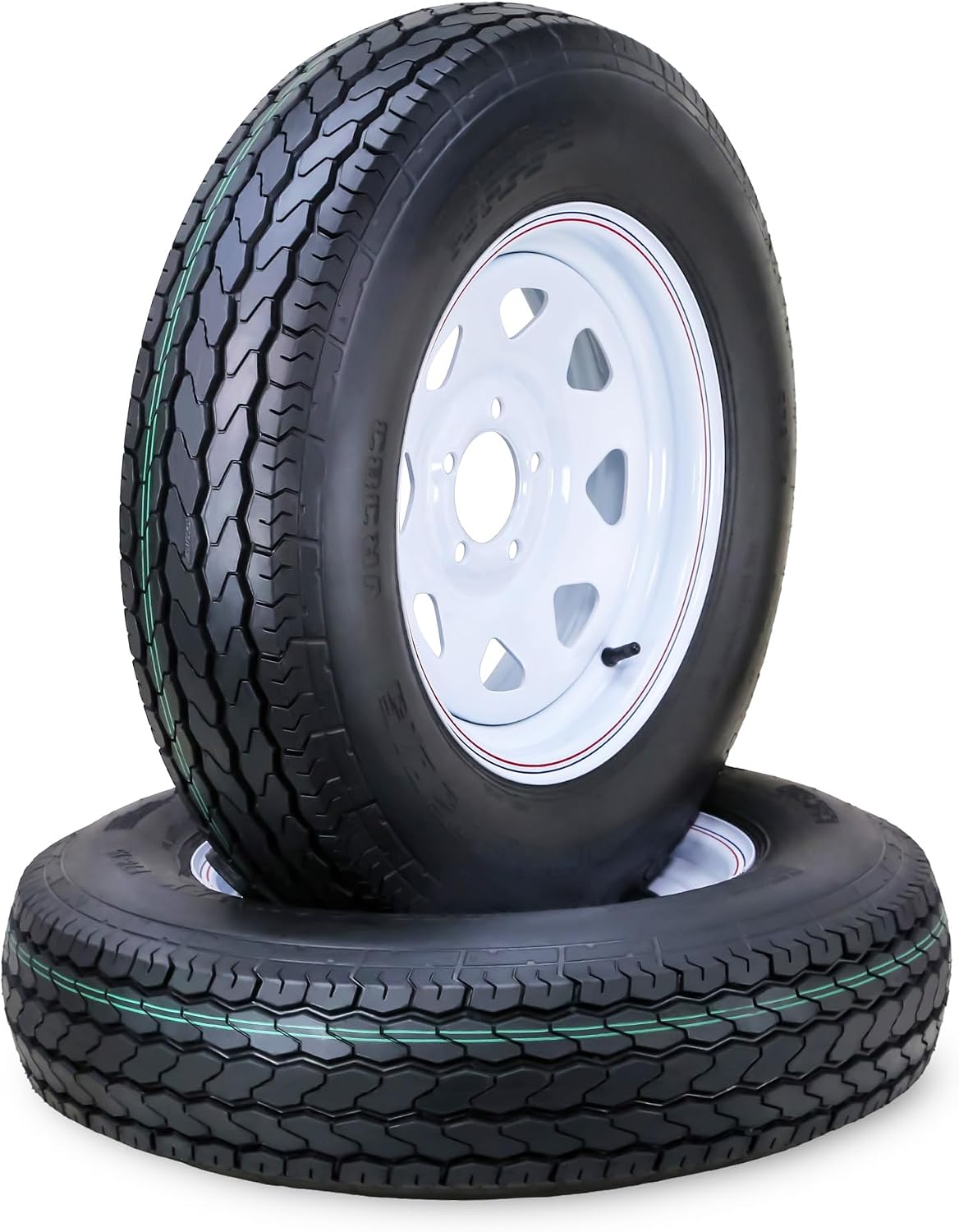Trailer Tire Wheel ST205/75D15 6PR 101L 5X4.5 White Spoke Pk2