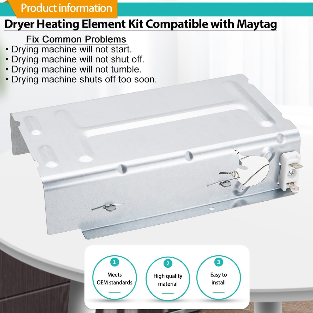 MEDC300BW0 MEDC300XW0 MEDC465HW0 Dryer Heating Element Kit for May-tag