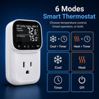 Lysvirath Smart WiFi Temperature Controller Outlet 15A/1800W Thermostat