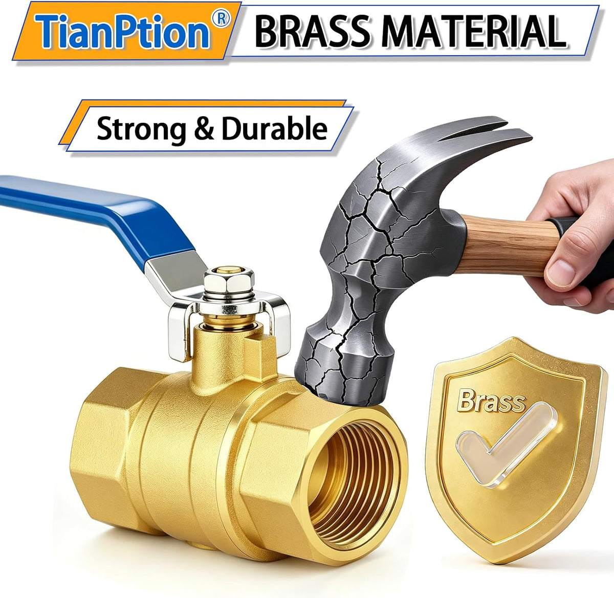 3/4 inch Full Port Brass Ball Valve with Double Female NPT Thread
