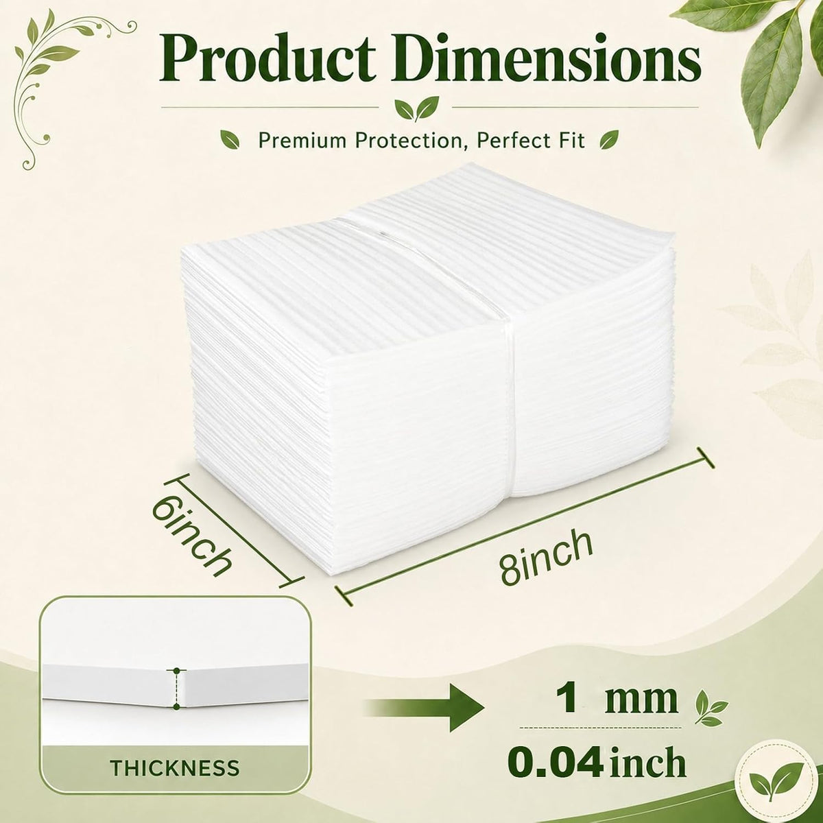 Packing Foam Pouches 1/24'' thickness 6 x8IN,50 Pack