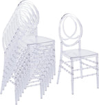 Clear Acrylic Chiavari Chairs, Modern Dining Chairs Set of 24, Accent Event Ghost Chairs for Wedding Party Event