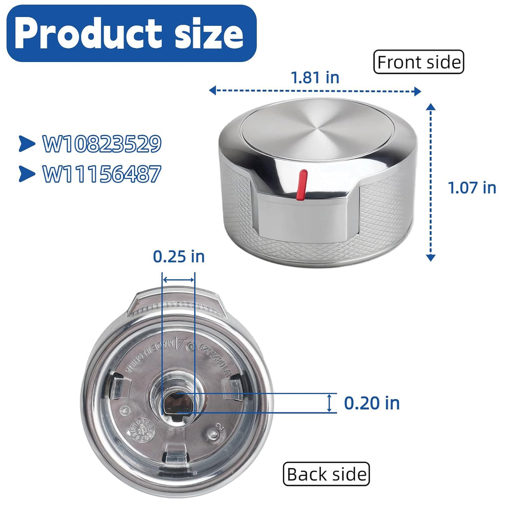 W11156487 W10823529 Oven Knob for KitchenAid Whirlpool Range Stove (2 Pack)