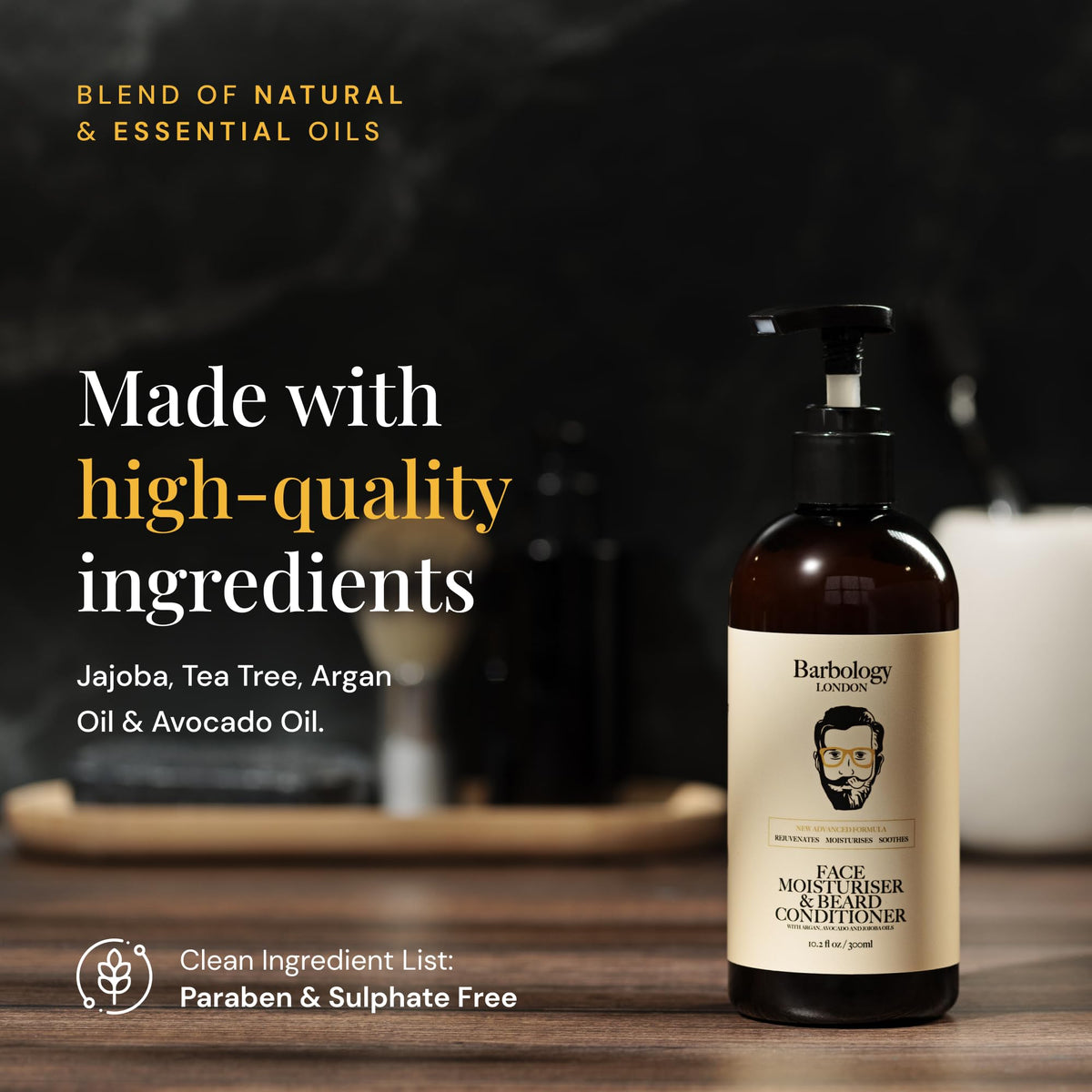 Beard Conditioner & Moisturizer with Jojoba for Men 2-in-1