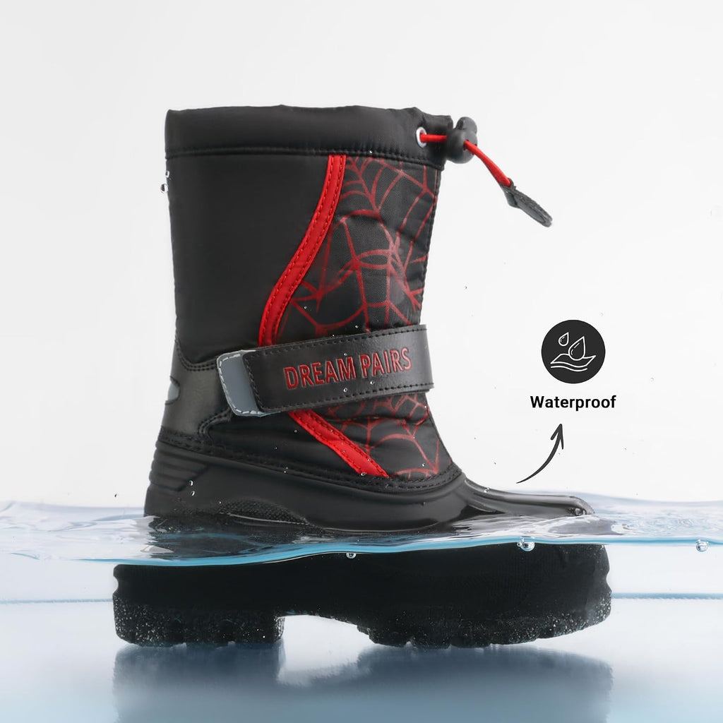 Unisex Snow Waterproof Winter Boots | Warm Faux Fur Lined Outdoor Secure Grip Anti Slip Outsole Easy Wear Windproof