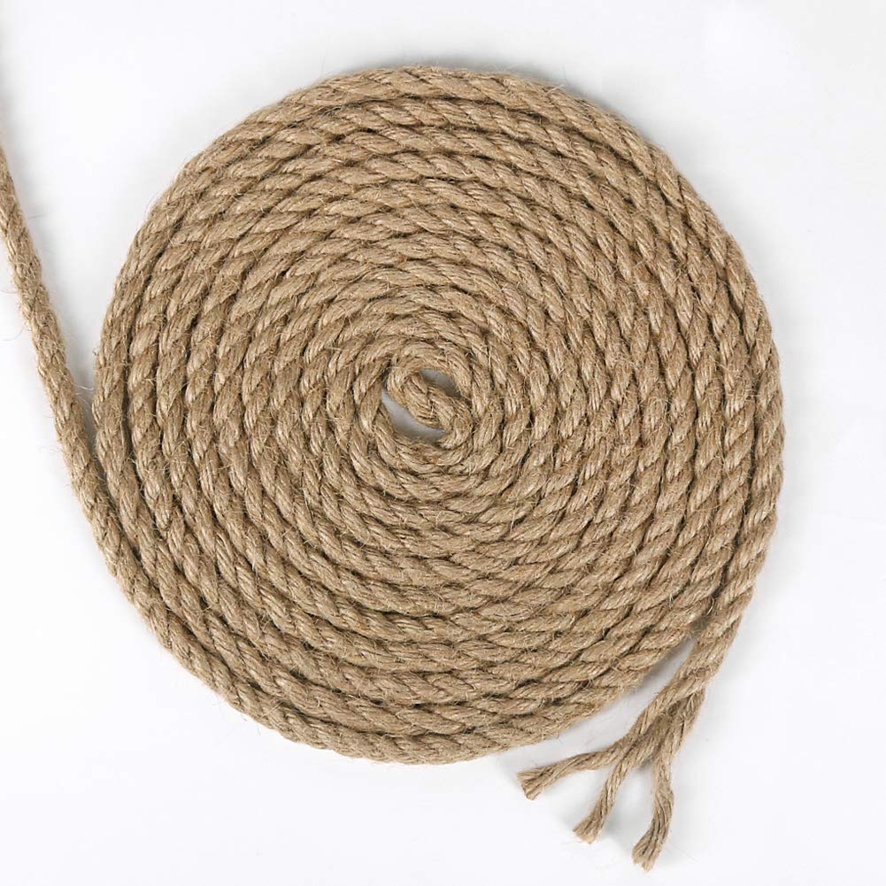 50ft 8mm Jute Rope Heavy Duty Thick for Cat Scratching Post