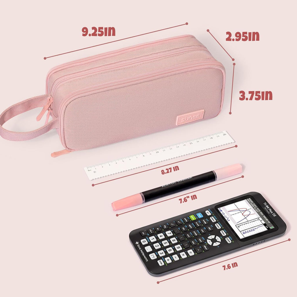 Large Capacity Pencil Case with 3 Compartment, Extra Big Pencil Pouch, Pencil Bag with Zipper, Cute High Stationery
