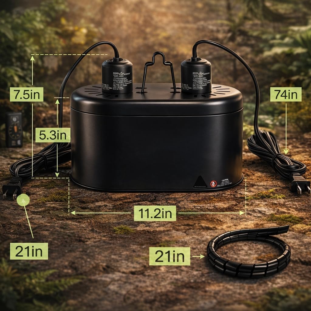 Dual Reptile Light Fixture for Reptile Dome UVB Lamp Fixture Dual Reptile Reflector Dome Lamp Cap Combo Integration