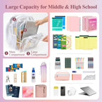 Clear Backpack for School - 18 Inch Extra Large Clear Bookbag White