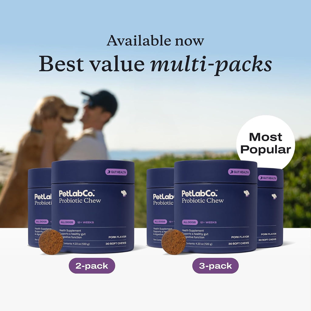 Probiotic Chews for Dogs, 30 Soft Chews, Pork