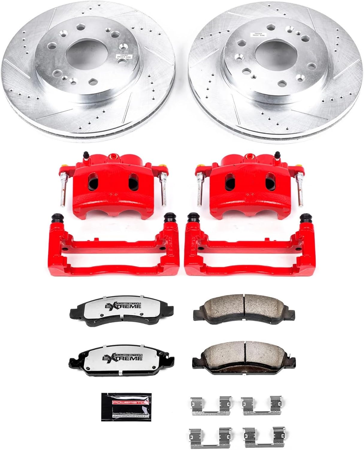 Front Brake & Caliper Kit for Cadillac Escalade 2008-20 |Escalade ESV 2008-20 |Escalade EXT 2008-13 - Drilled &