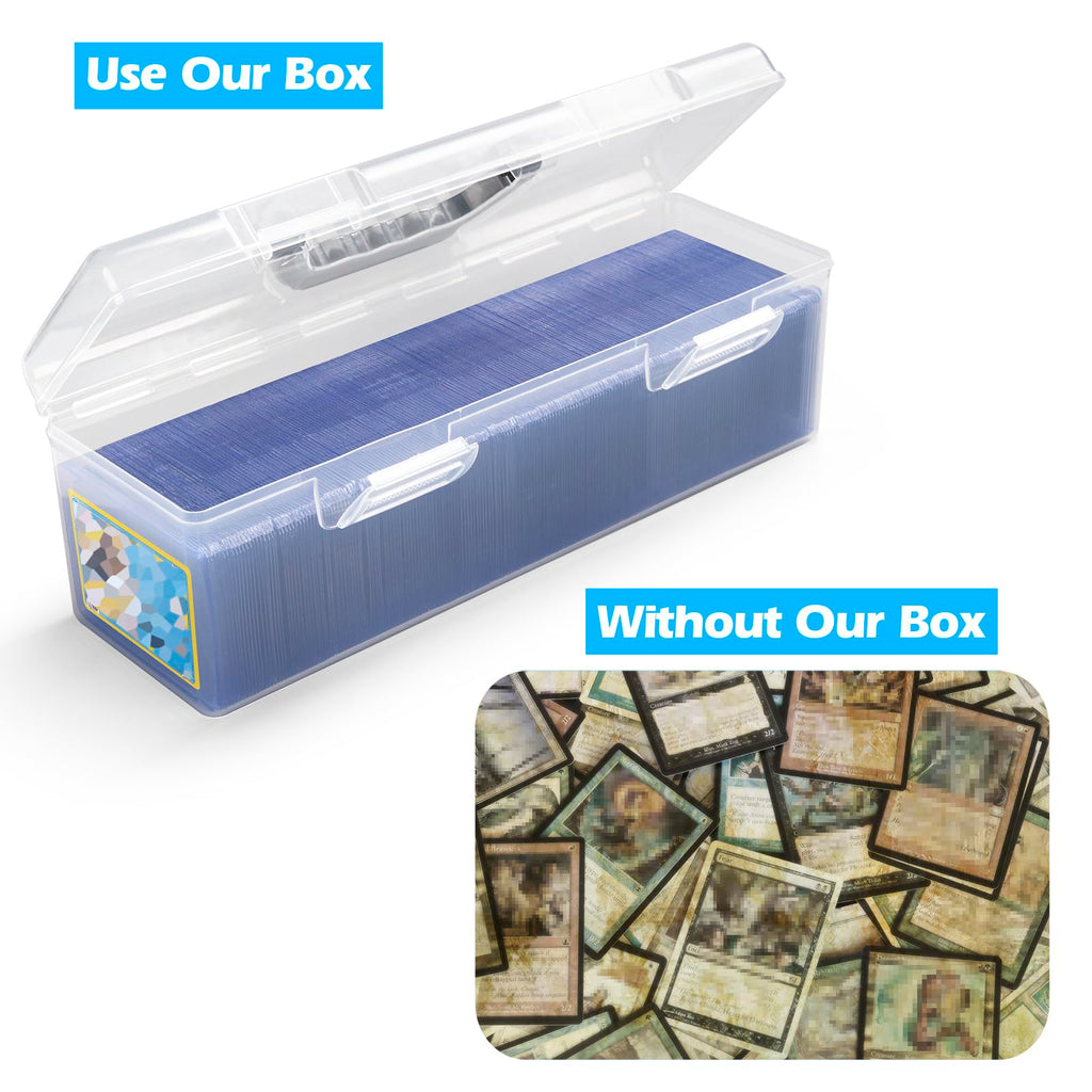 Storage Box For Toploader, Trading Card Storage Box Plastic, Playing Card Case, Large For Toploaders 200 Cards 750