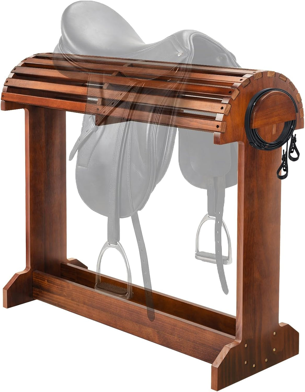 Extra-Large Wood Saddle Rack-Enhanced Height & Length with Reinforced Stability,Non-Abrasive Design,Heavy-Duty Saddle