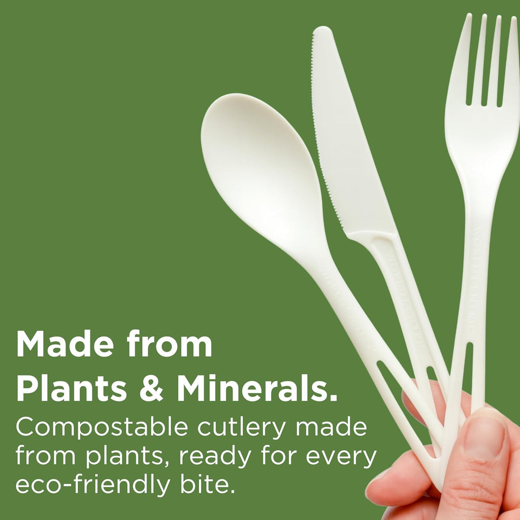 Compostable TPLA Assorted Cutlery, Pack of 250