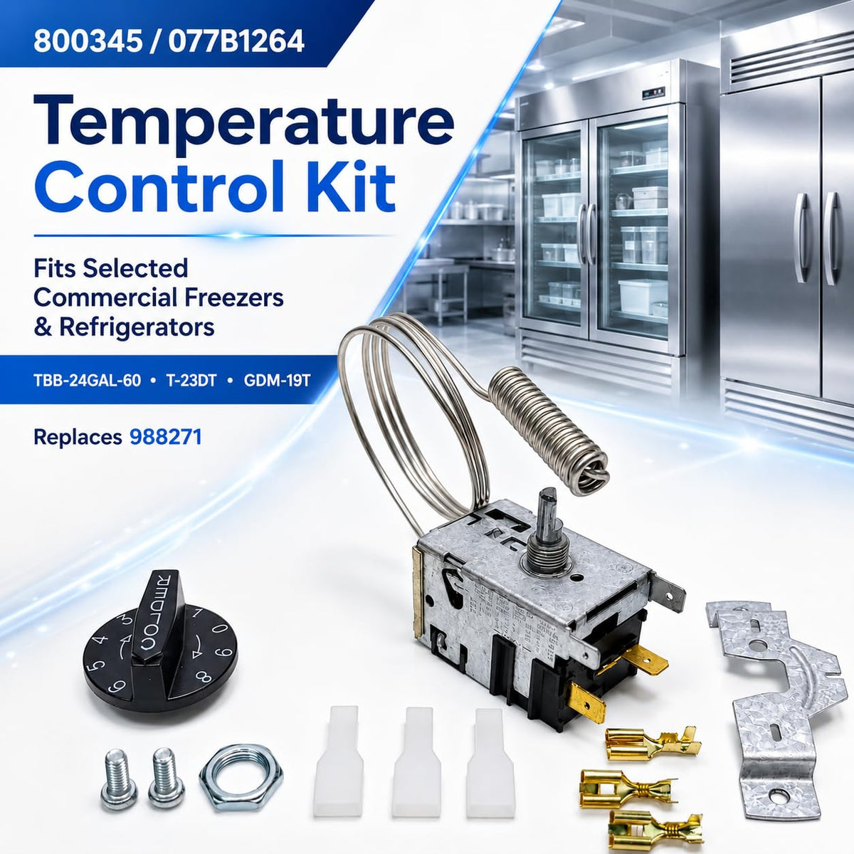 XJSeajoy 800345 077B1264 Temperature Control Kit for True Freezer
