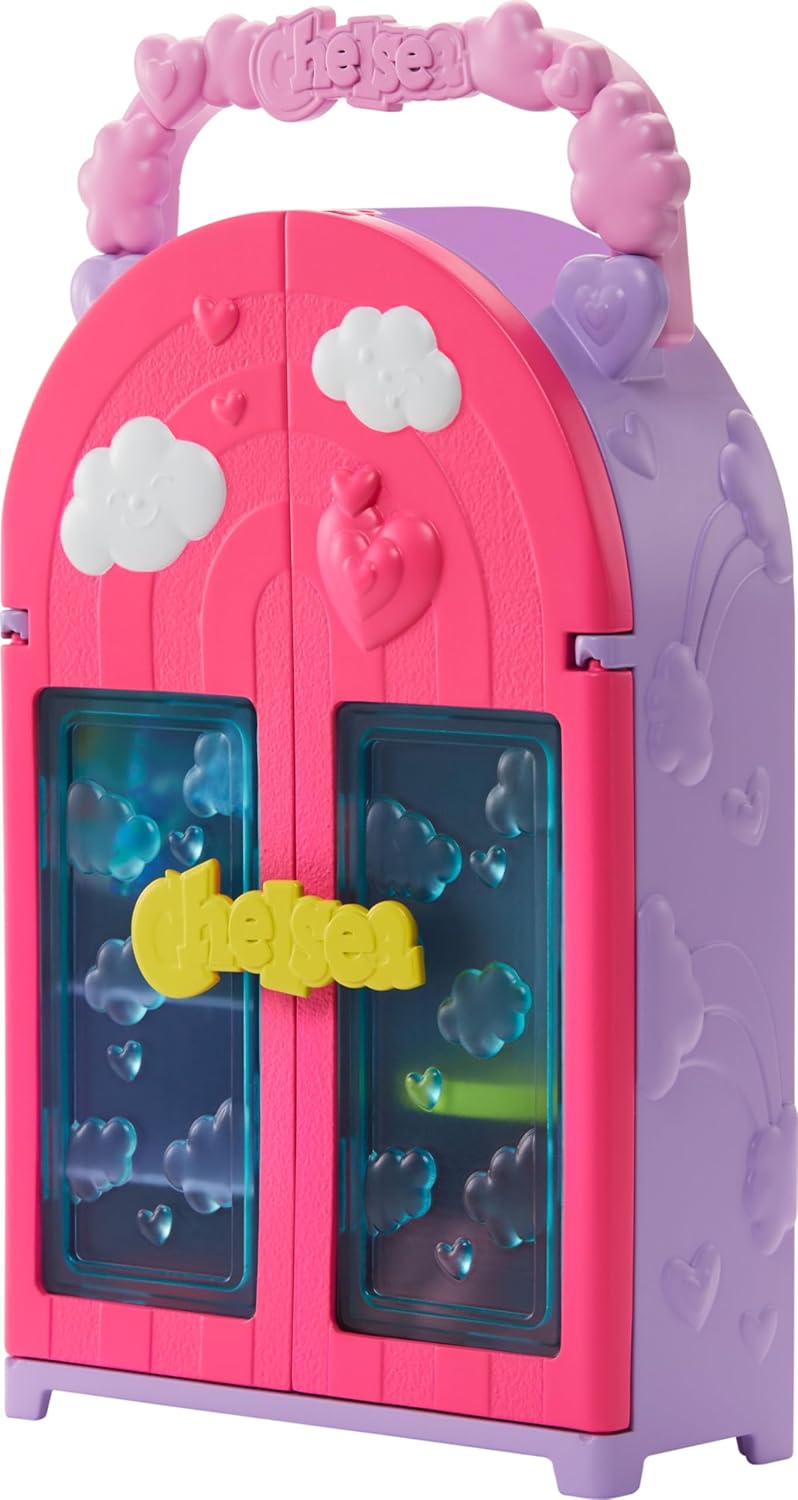 Barbie Chelsea Doll & Closet Toy Playset with 15 Pieces Clothes & Accessories Included, Foldable Set for On-The-Go