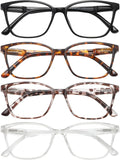 4 Pack Blue Light Blocking Reading Glasses,Readers for Women and Men | Spring Hinges,Lightweight,No Head