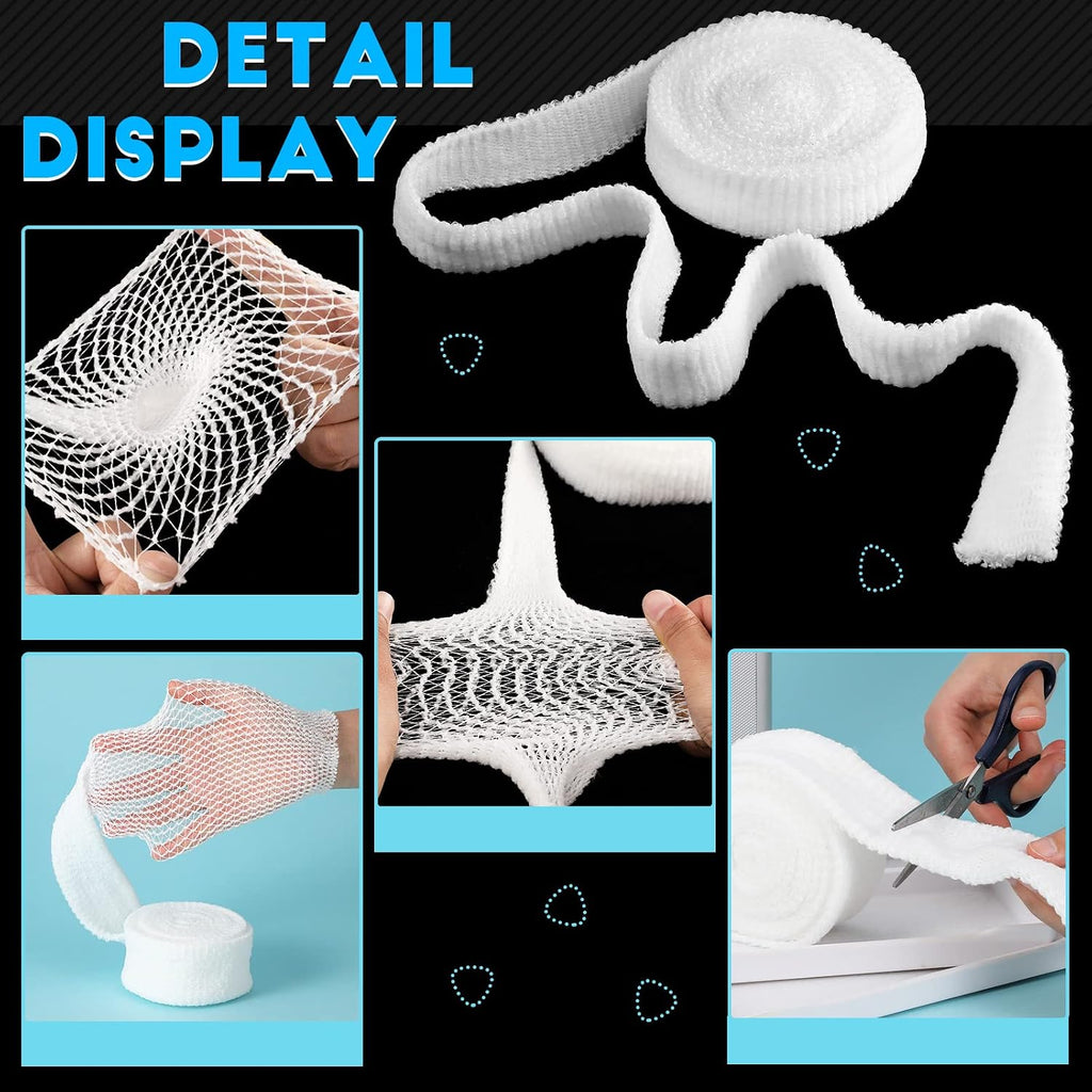 2 Rolls Tubular Bandage Elastic Net Wound Dressing Stretch Dressing Retainer Tubular Elastic Gauze Bandage for Wound