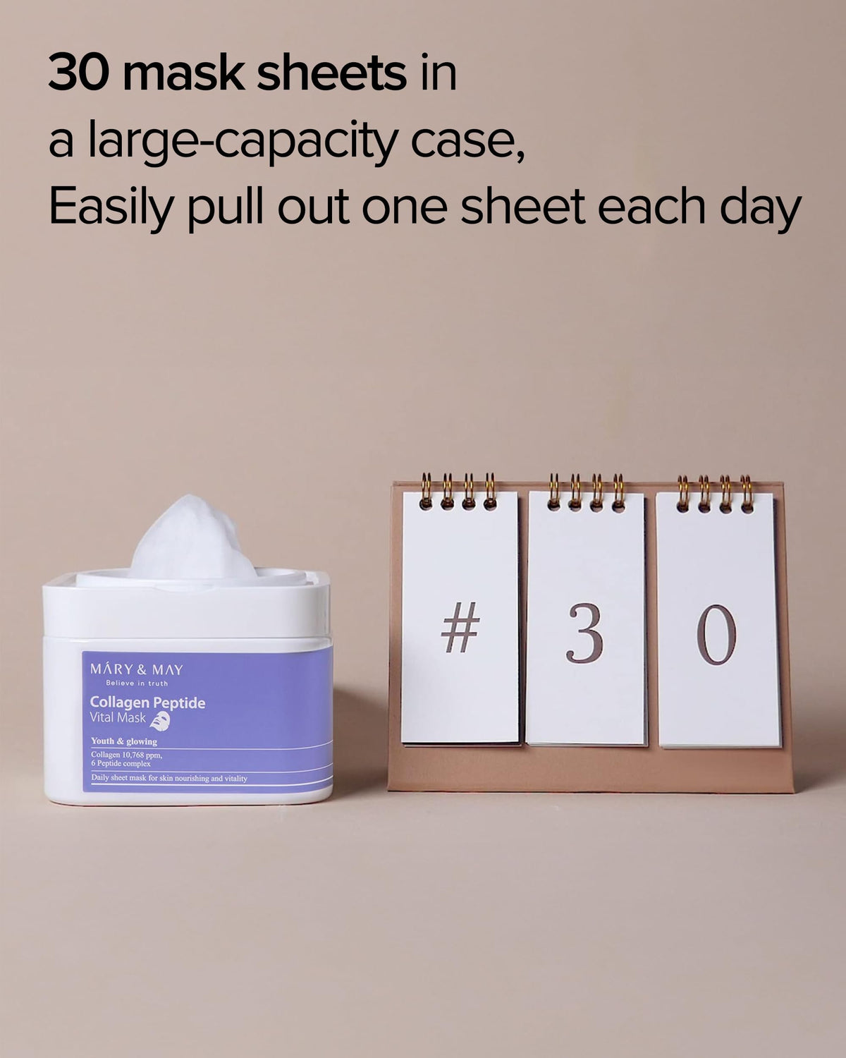 Collagen Peptide Daily Sheet Mask, 30 Sheets Pull-Out Case