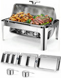 13QT Roll Top Chafing Dishes for Buffet: Stainless steel Chafing Dish Set