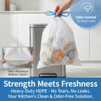 Medium 8 Gallon Trash Bags Drawstring,1.2 Mil,Unscented,100 Count