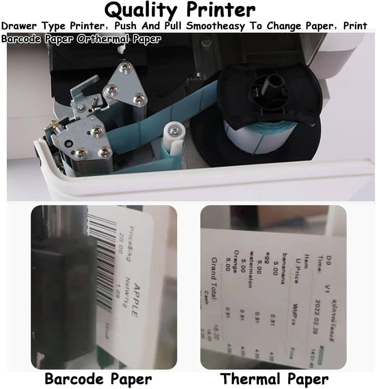 Electronic Price Computing Scale with Thermal Printer, Digital Weighing & Label Printing Scale for Supermarkets