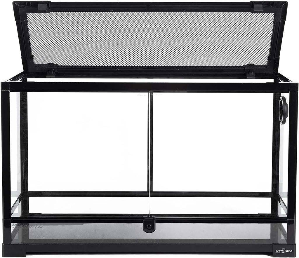 Tempered Glass Reptile Terrarium 30 Gallon, Wide Reptiles Tank 30" x 12"x 18" for Reptile Pets Bearded Dragon Gecko