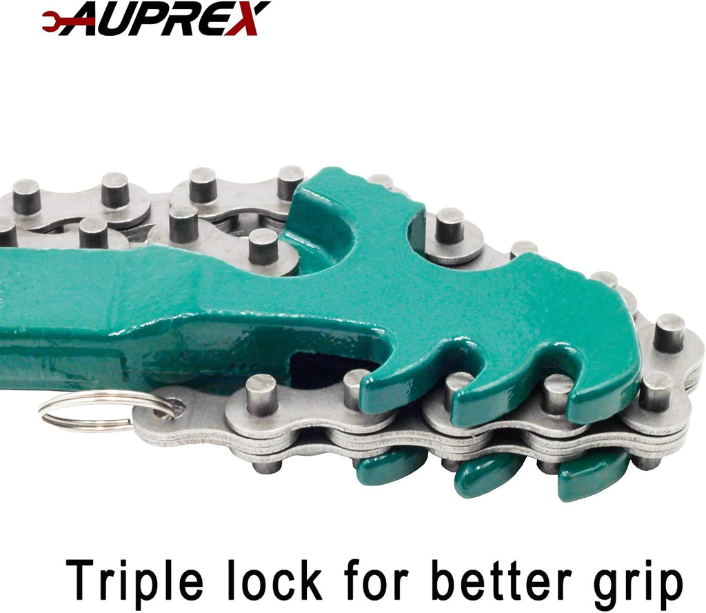 16 Inch Sturdy Adjustable Heavy Duty Ratcheting Chain Oil Filter Wrench Reversible Chain Style Pipe Fitter Wrench