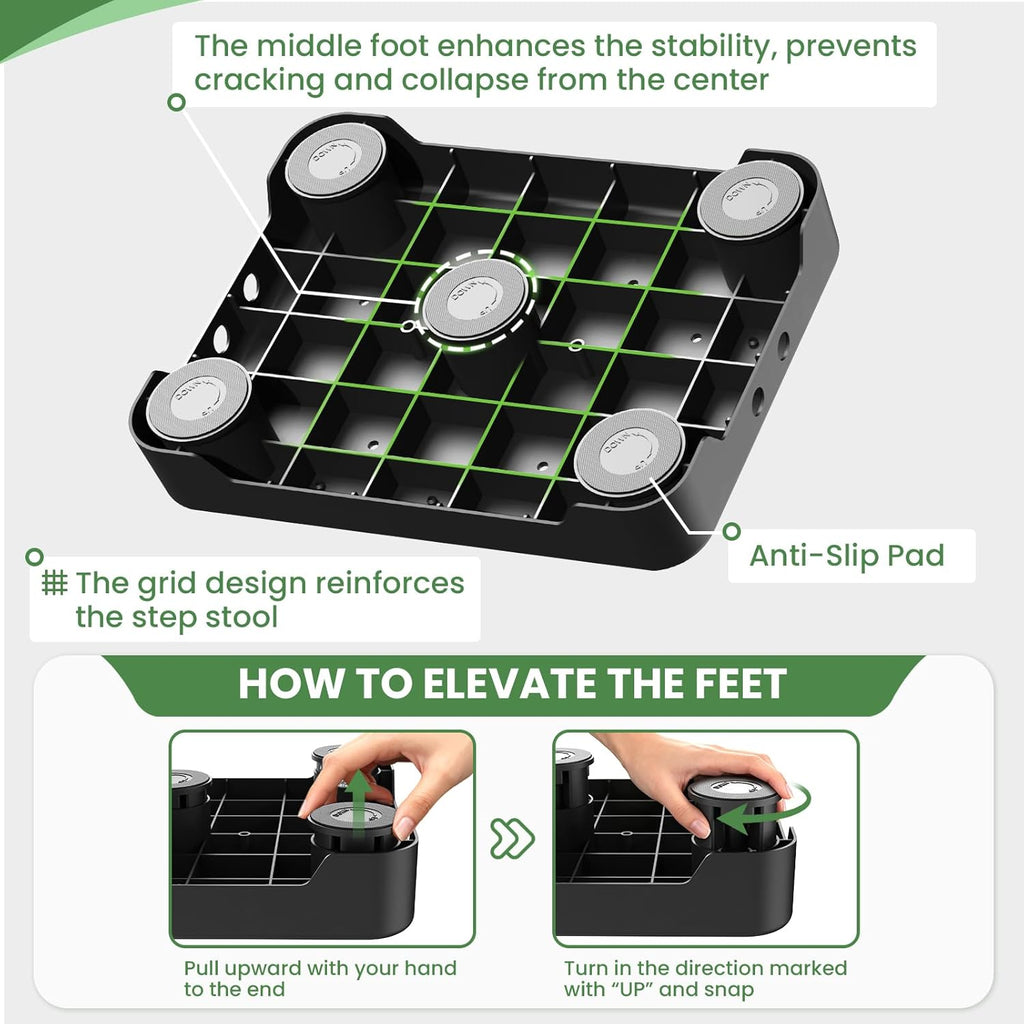 Mobility One Step Stool, Heavy Duty Indoor Outdoor Non-Slip Small Step Platform Assistive Device for Adult Elderly