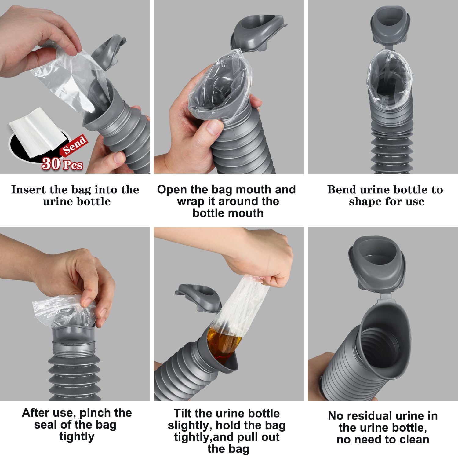 Portable Urinal, Portable Car Urinal for Men and Women, 750ml, Leakproof | Pee Bottle for Men, with Disposable