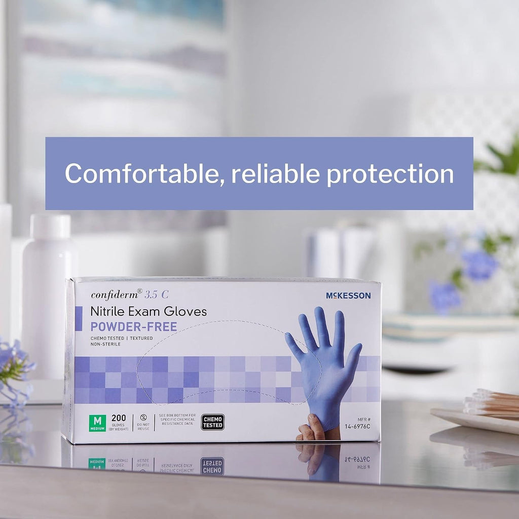 Confiderm 3.5C Nitrile Exam Gloves - Powder-Free, Latex-Free, Ambidextrous, Non-Sterile