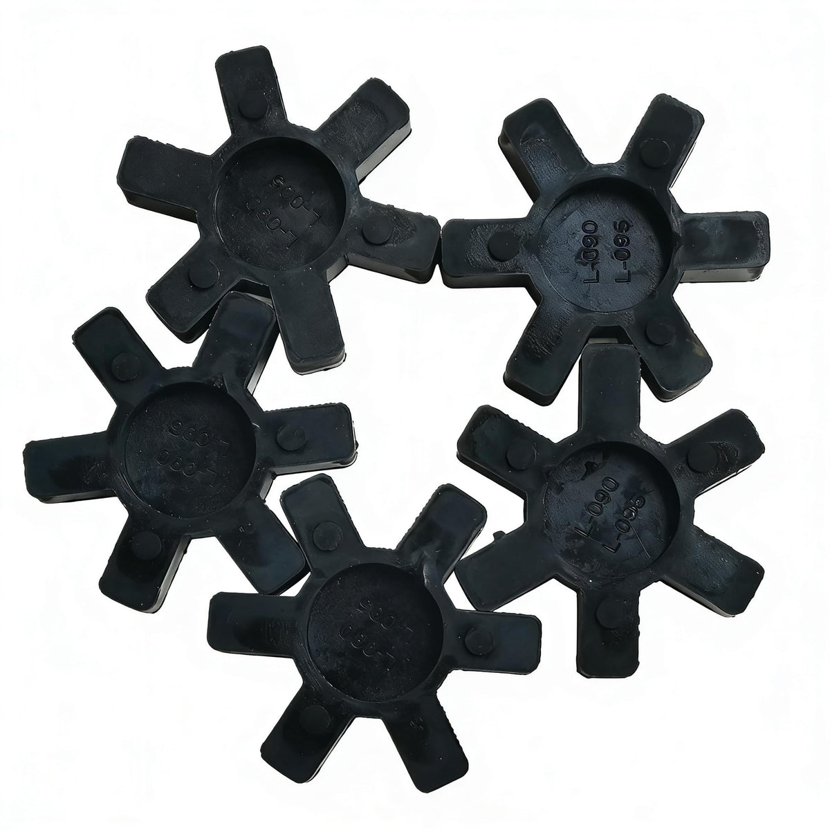 (5 Pack) L095 Flexible Rubber Spider Couplings Solid Spider Center Inserts