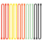 10 PCS 18-Inch Silicone Cable Ties - Reusable Rubber Twist Ties Bendable Cable Ties for Bundling and Holding, All